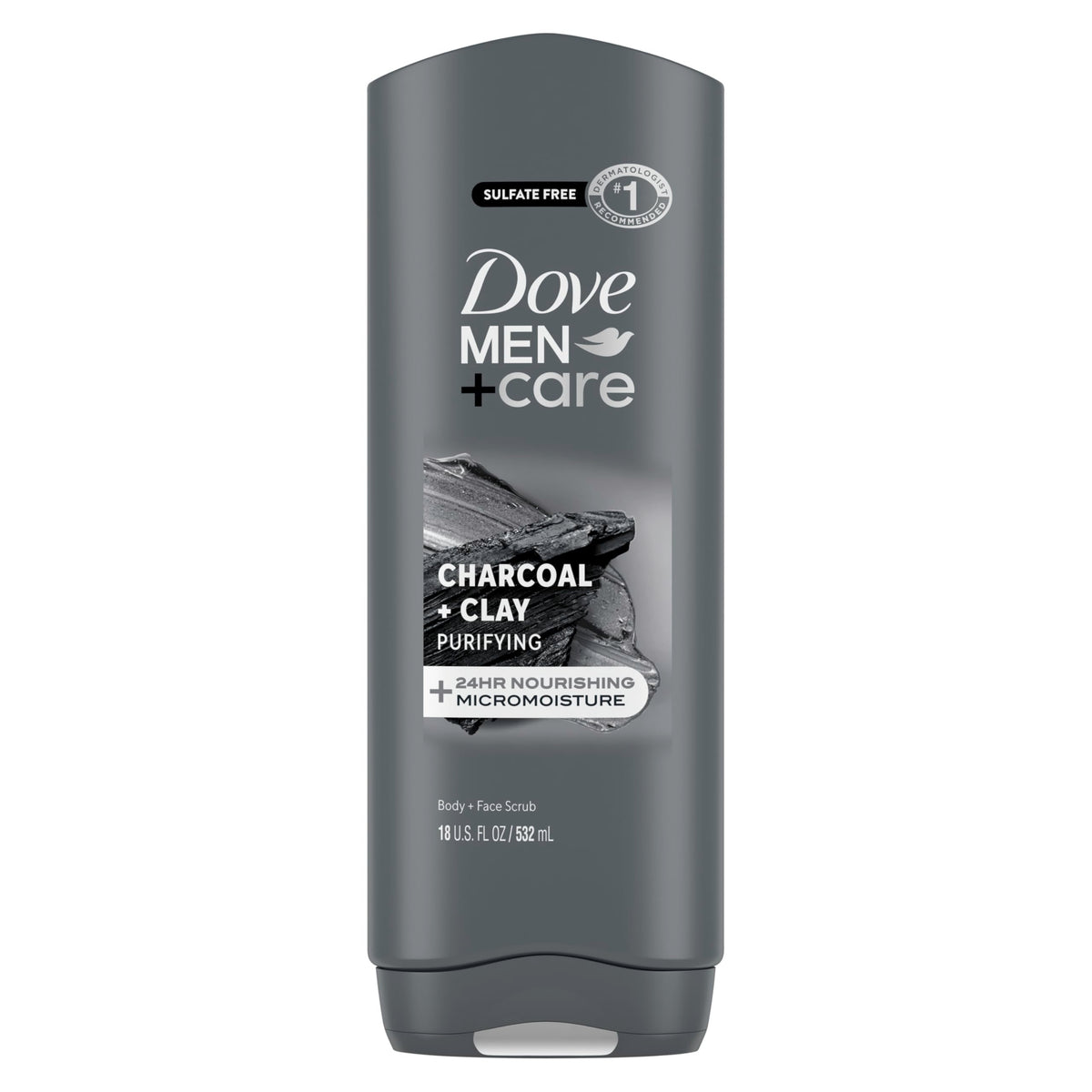 DOVE MEN + CARE Gel Douche Charbon + Argile 4 x 532 ml - vue de face