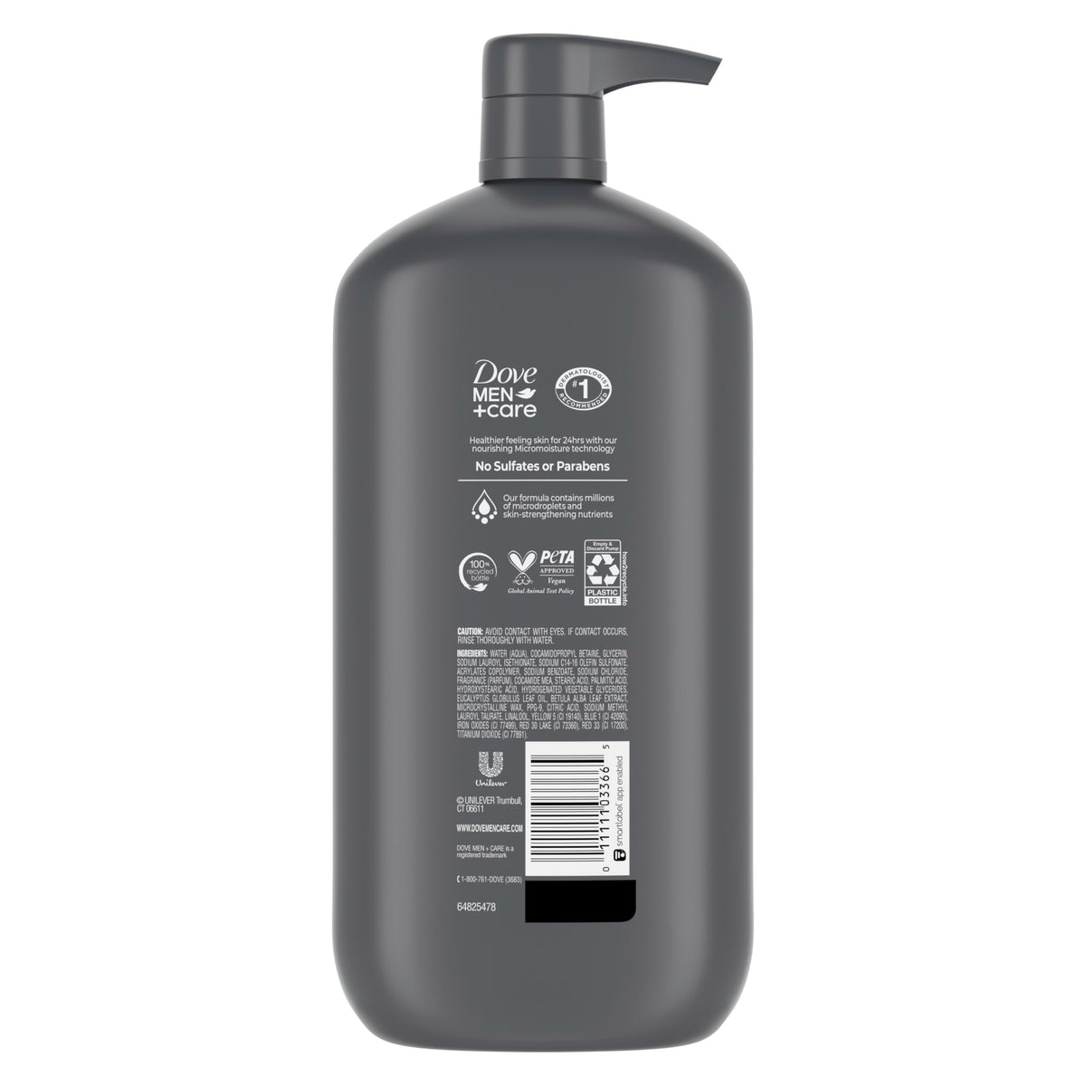 DOVE MEN + CARE Gel Douche Eucalyptus Bleu 980g avec mousse