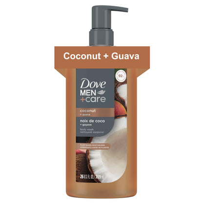 DOVE MEN + CARE gel douche hydratant 26oz devant en bouteille bleue