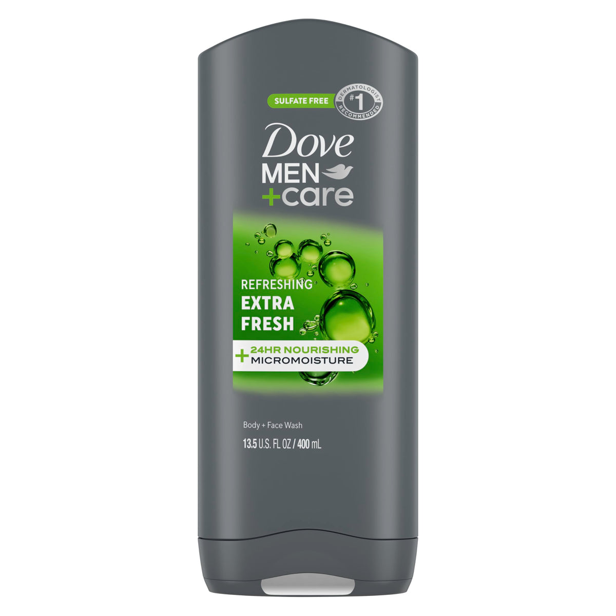 DOVE MEN + CARE Gel Douche Hydratant 400ml vue avant avec étiquette