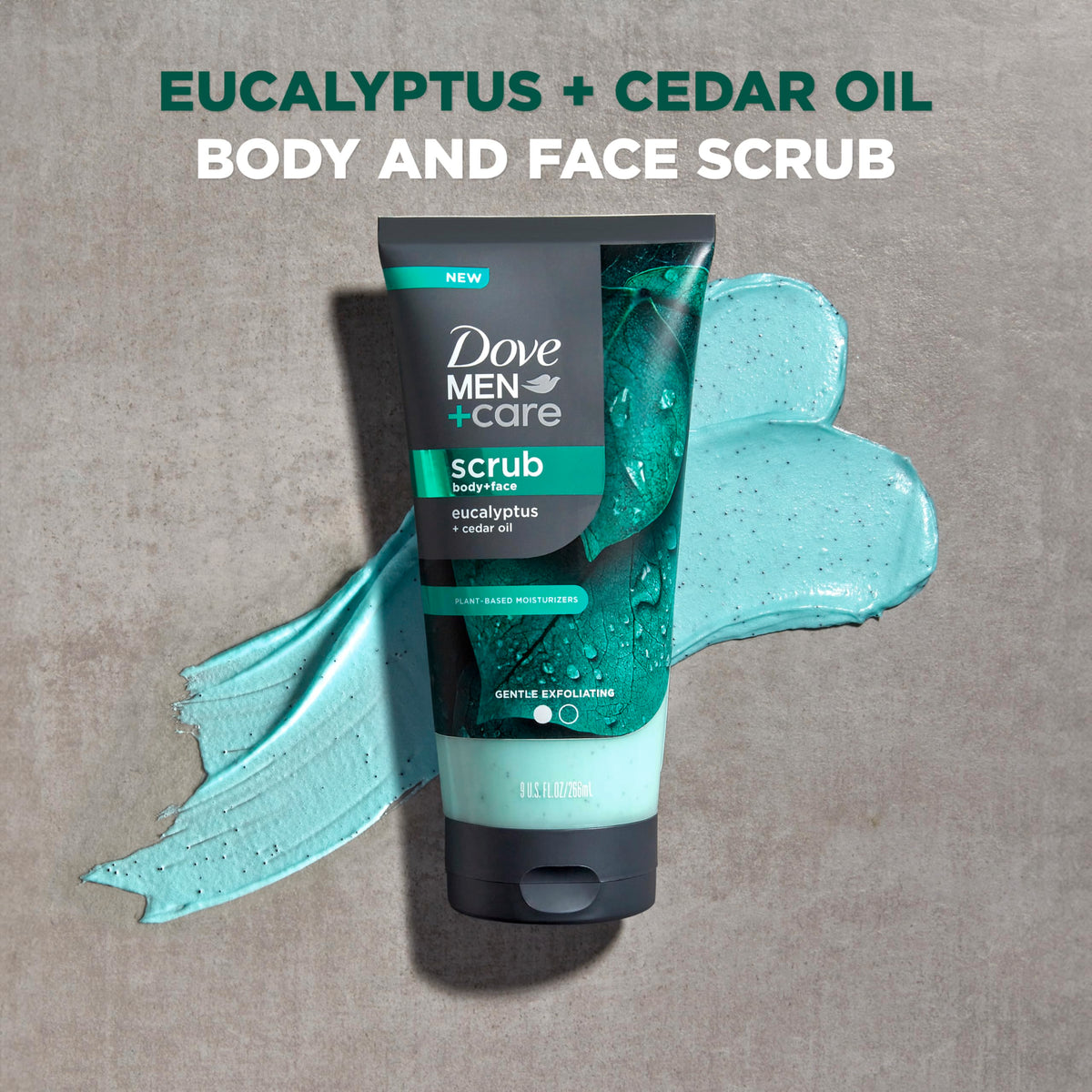DOVE MEN + CARE Gommage Eucalyptus texture sur peau