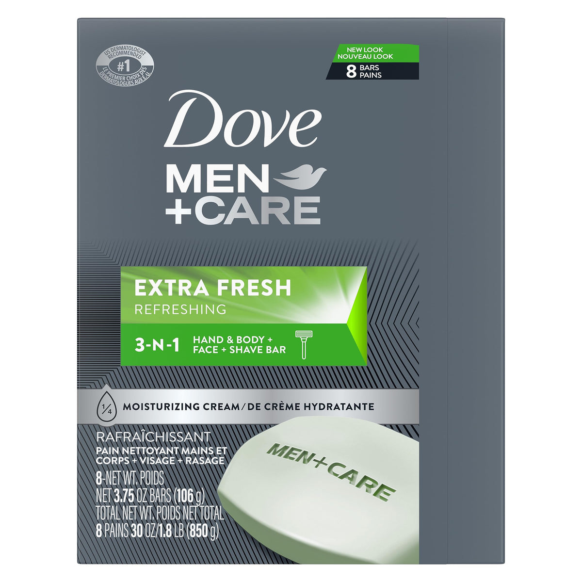 DOVE MEN + CARE Savon 3 en 1 Extra Fresh 921g vue arrière