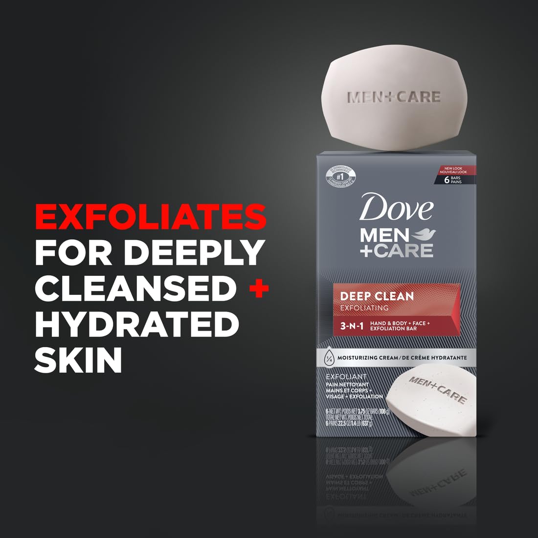 DOVE MEN + CARE Savon Deep Clean 3,75 oz barre individuelle vue
