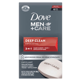 DOVE MEN + CARE Savon Deep Clean 6 bars 3,75 oz emballage avant