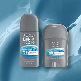 Dove Men+Care set complet de 4 pièces sur fond blanc