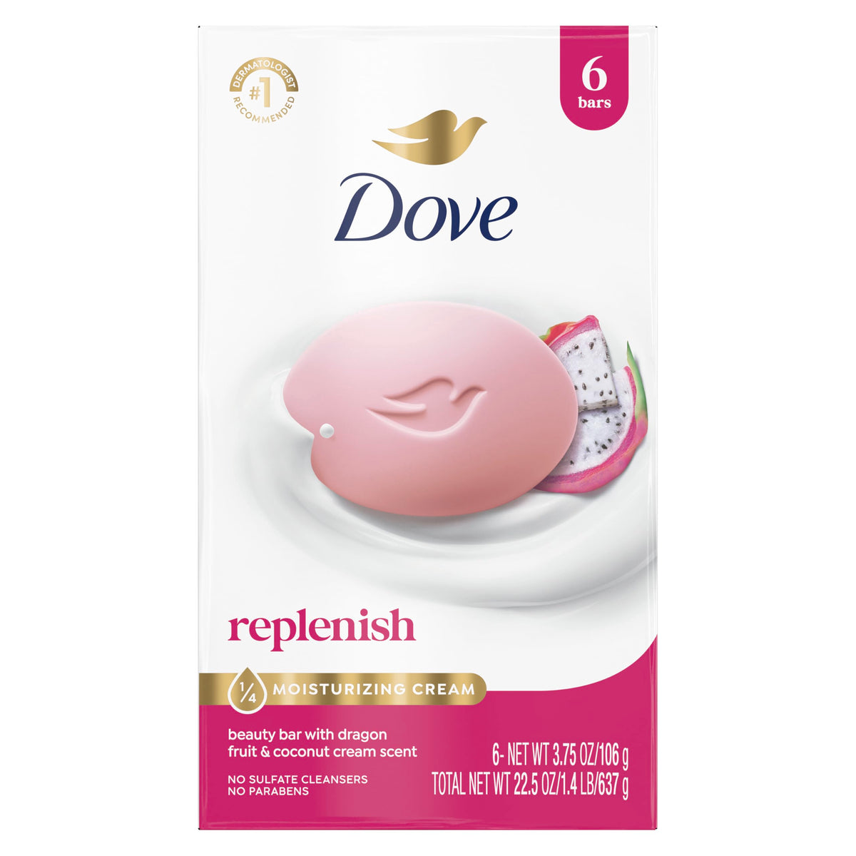 Dove Savon Beauté Dragon Fruit 6 Compte, vue avant