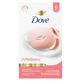 Dove Savon Beauté Rééquilibrant 6 unités, modèle blanc avec emballage