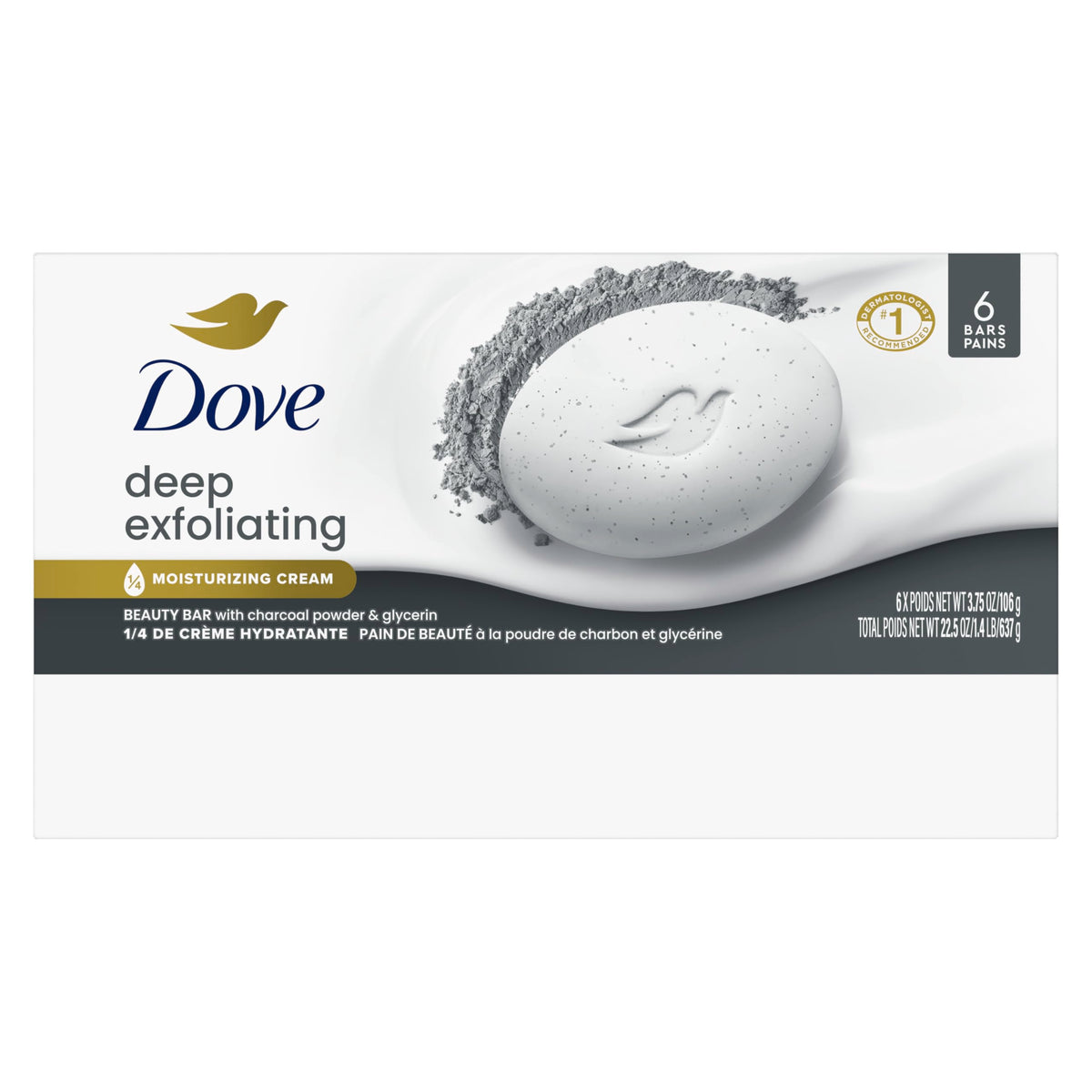 Dove Savon D'Exfoliation Profonde, mousse riche au contact de l'eau