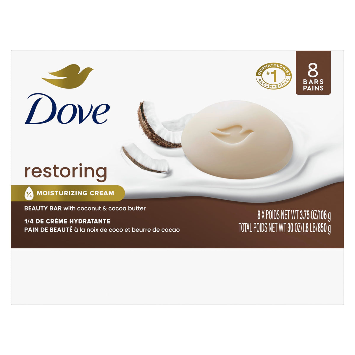 Dove Savon de Beauté Restaurateur 3.75 oz, vue de près