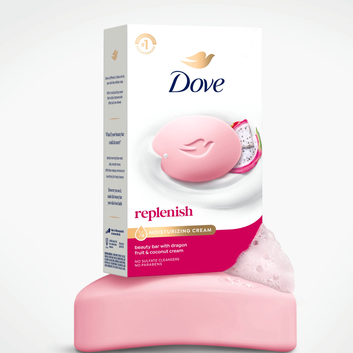 Dove Savon Dragon Fruit sur une éponge de bain
