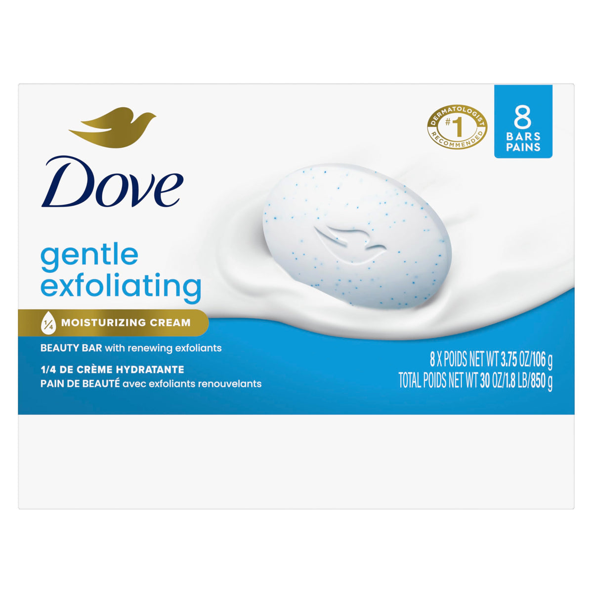 Dove savon exfoliant doux avec mousse riche