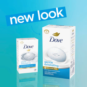 Dove savon exfoliant sur une surface de salle de bain