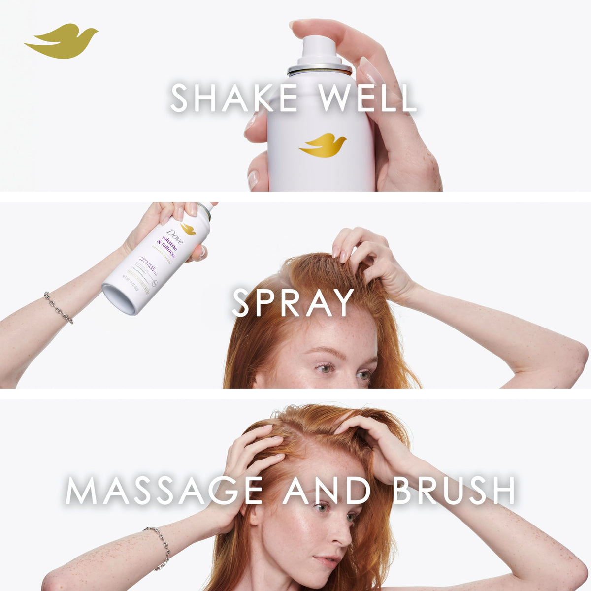 Dove Shampoo Sec Volume & Éclat emballage recyclable