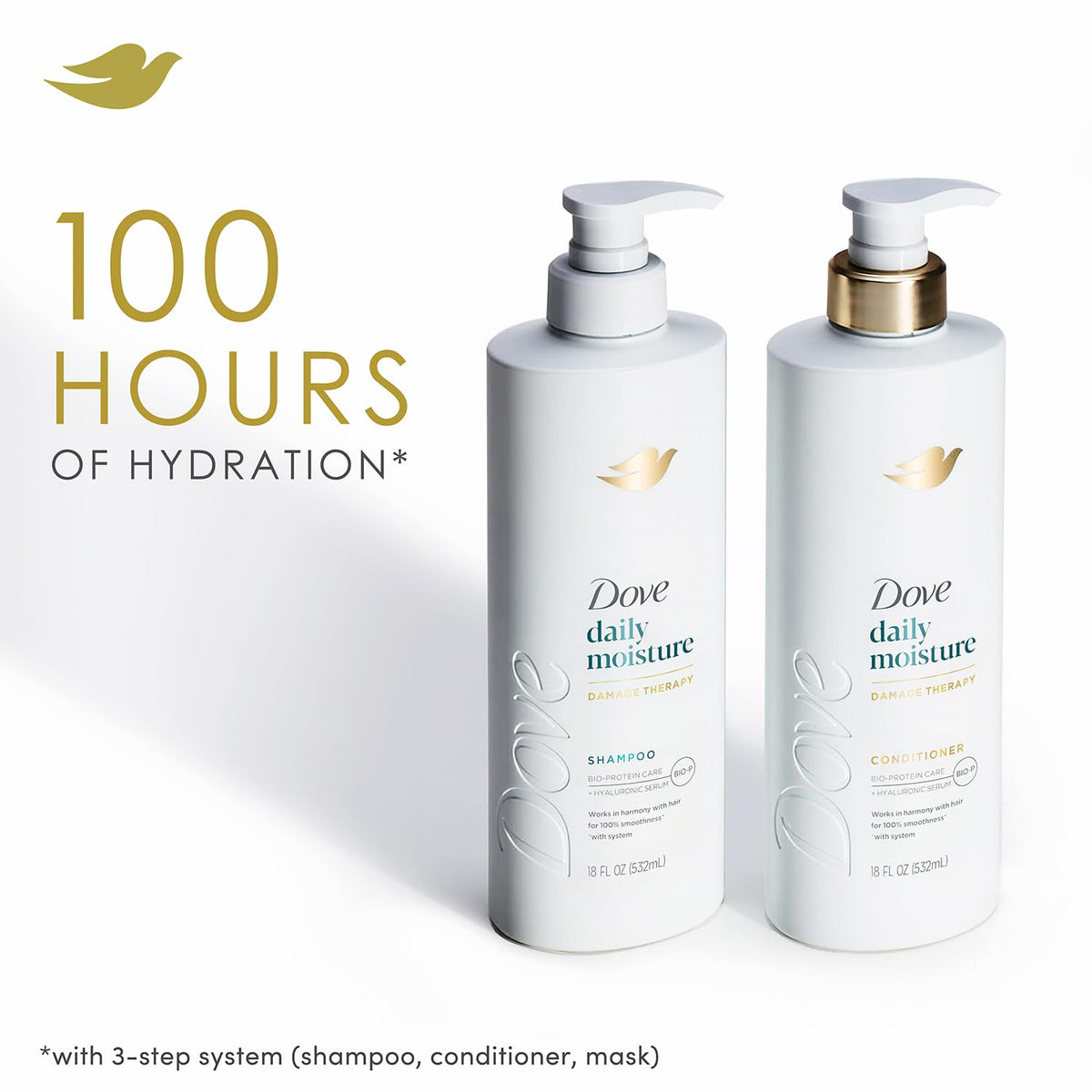 Dove Shampooing 18 Oz avec acide hyaluronique