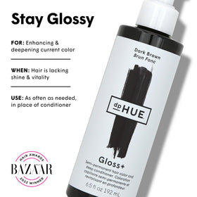dpHUE Gloss+ Brun Foncé 220g application sur cheveux