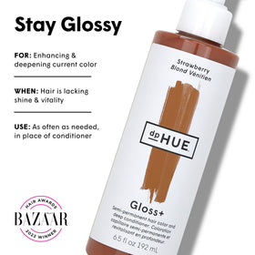 dpHUE Gloss+ Color Glaze Fraise 6,5 fl oz avec étiquette