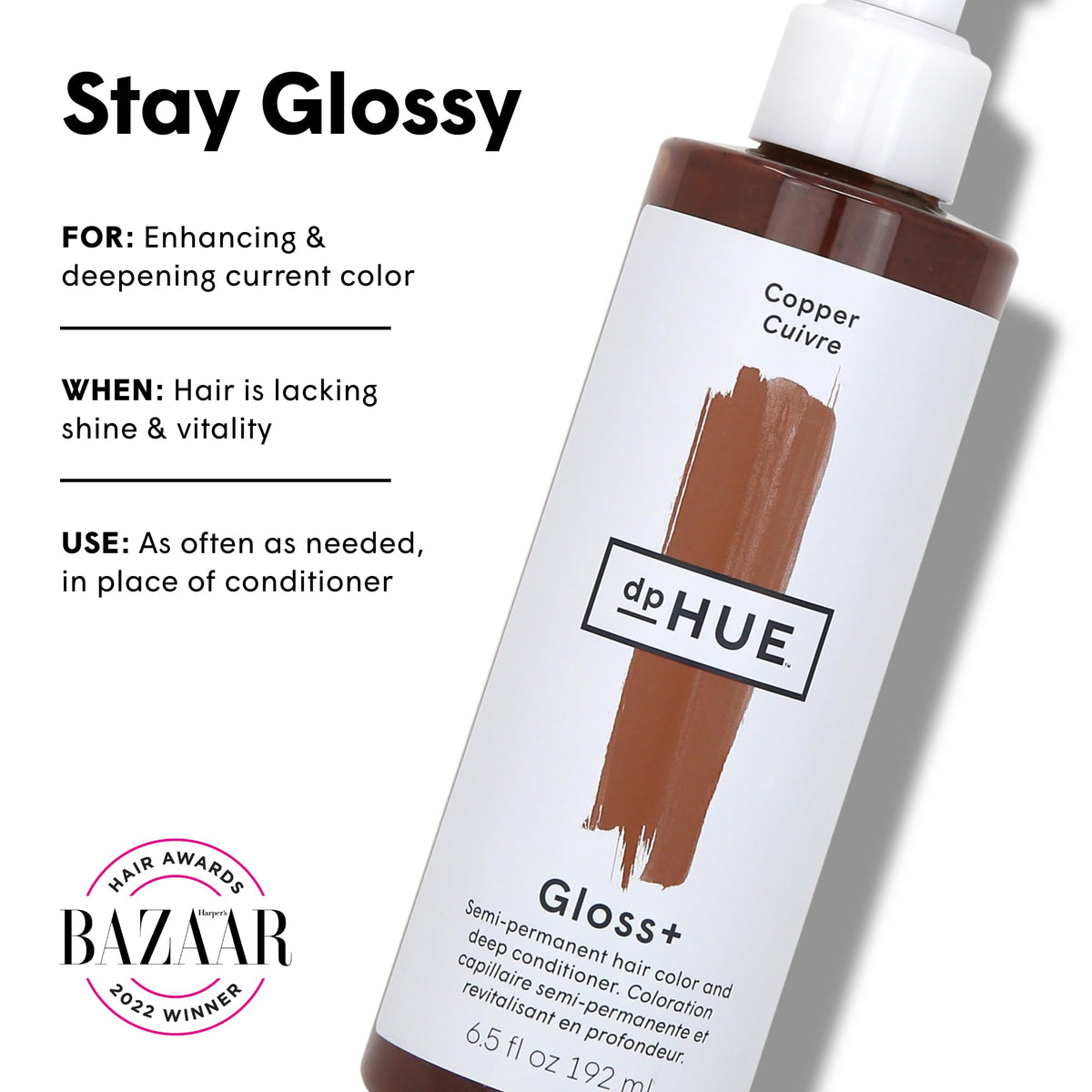 dpHUE Gloss+ Cuivre flacon et texture