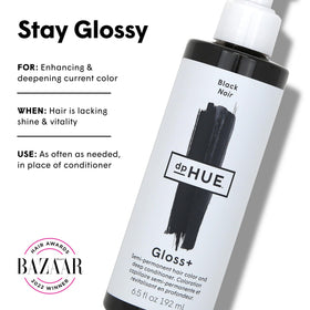 dpHUE Gloss+ Noir 6,5 fl oz application sur cheveux