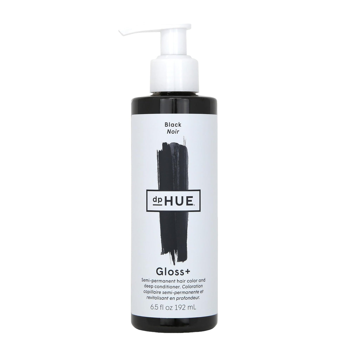 dpHUE Gloss+ Noir 6,5 fl oz vue avant avec bouchon