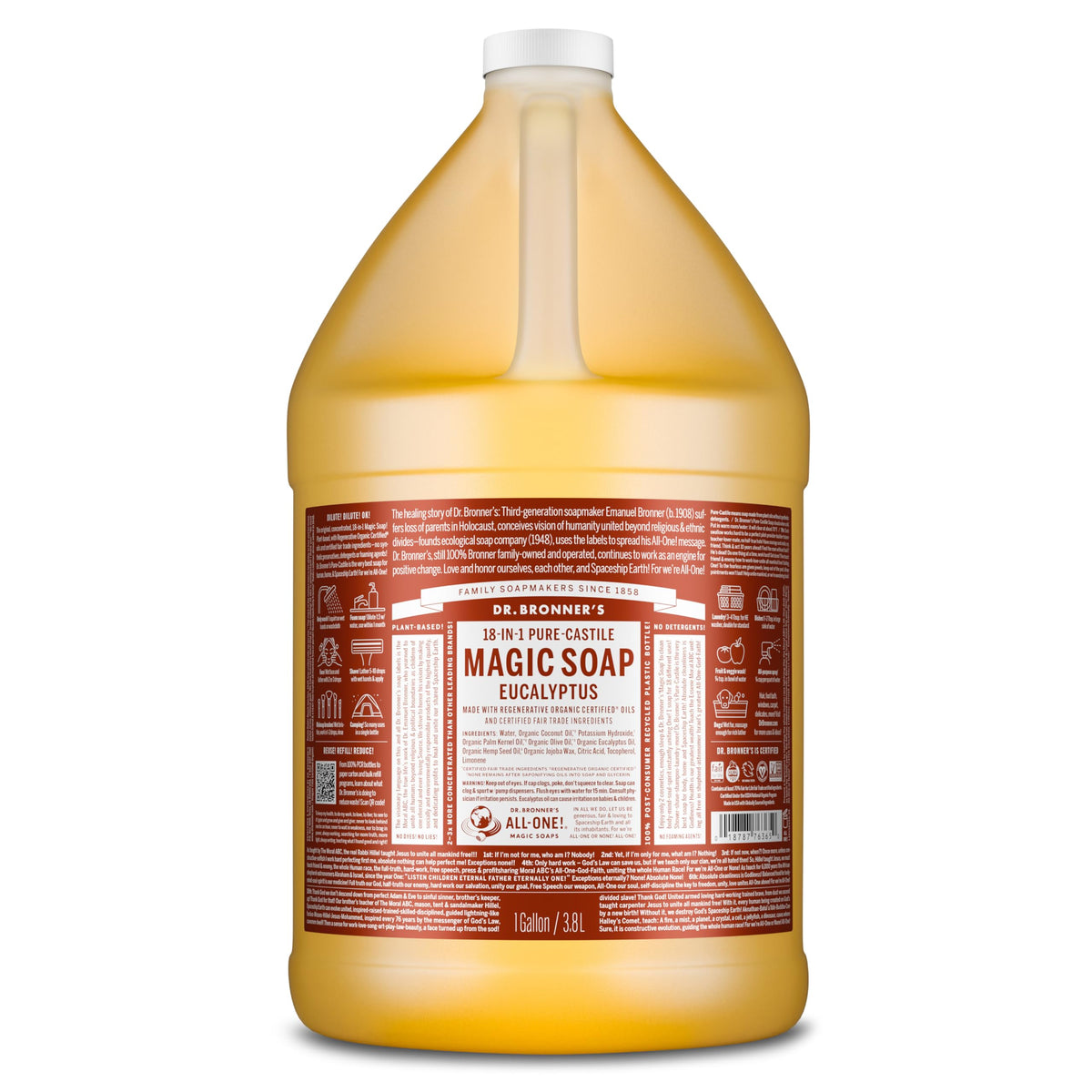 Dr. Bronner's savon liquide eucalyptus 1 gallon vue avant
