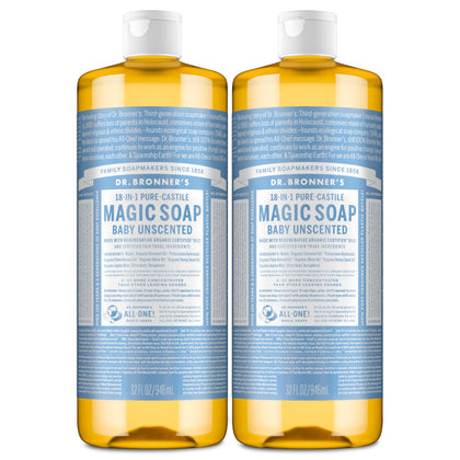 Dr. Bronner's Savon Liquide Pur-Castile 32 oz pack de 2 face