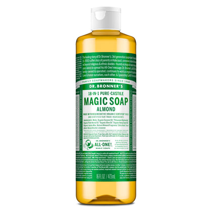 Dr. Bronner's Savon Liquide Pur-Castile à l'amande vue de face