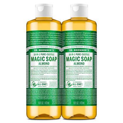 Dr. Bronner's Savon Liquide Pur-Castile Amande 473ml vue de face