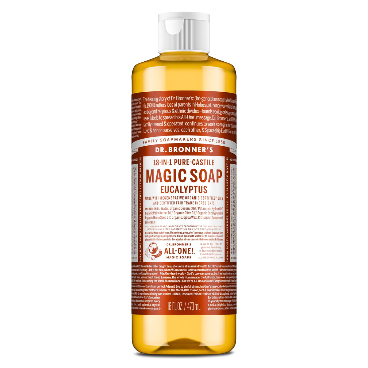 Dr. Bronner's Savon Liquide Pur-Castile Eucalyptus 540g vue avant