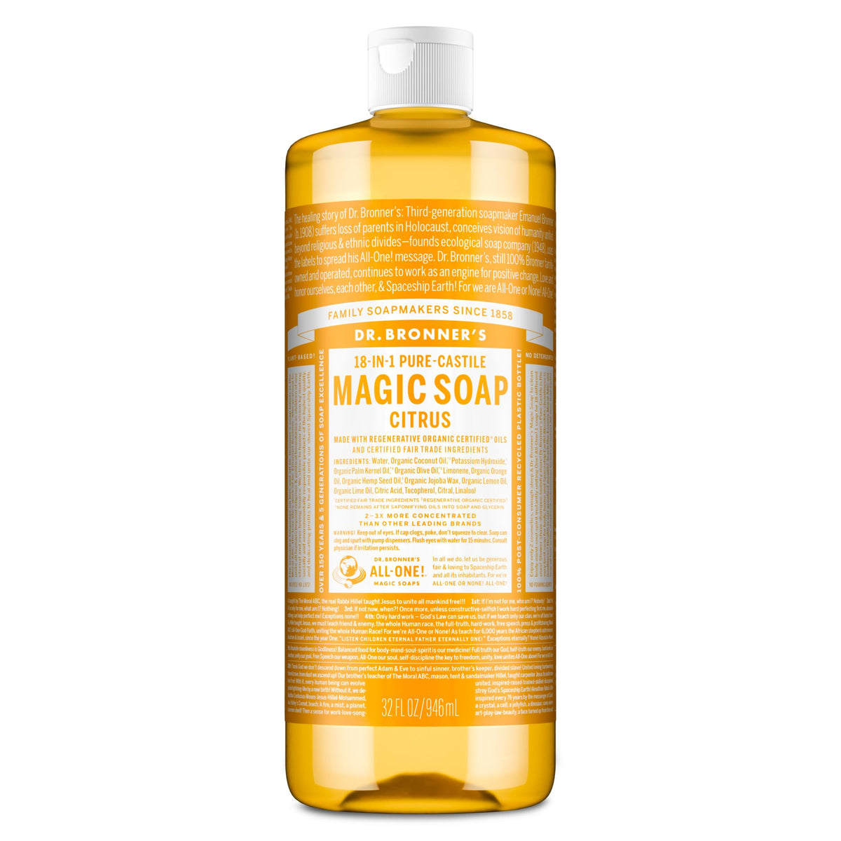 Dr. Bronner's Savon Liquide Pure-Castile Citrus 32 oz vue avant