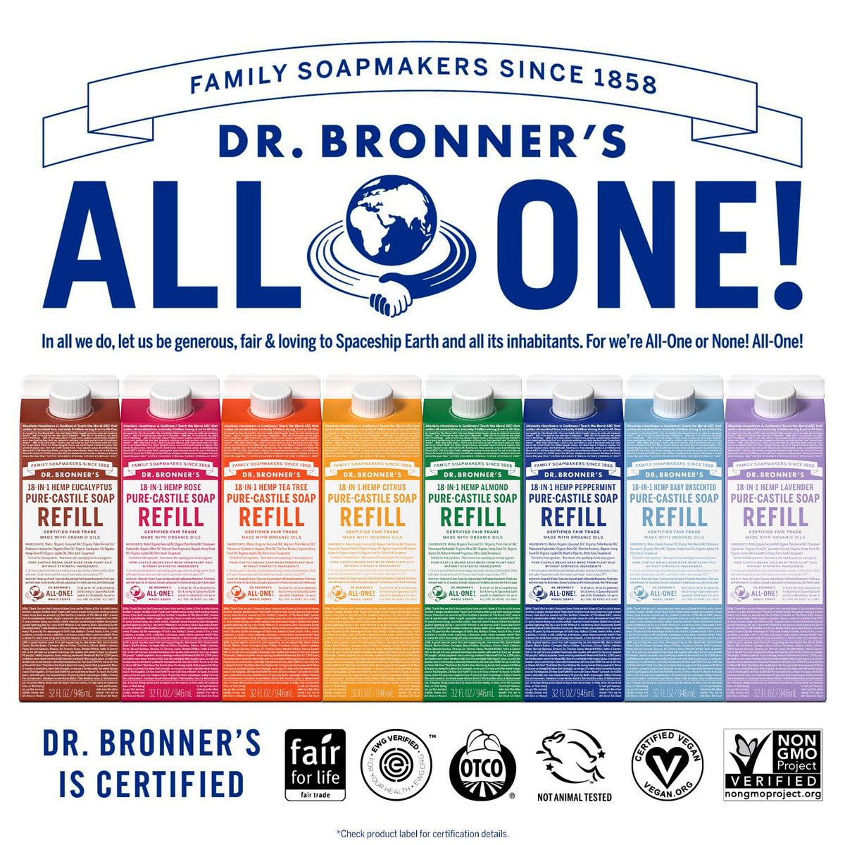 Dr. Bronner's savon liquide Pure-Castile lavande 32 oz dans un cadre de nettoyage