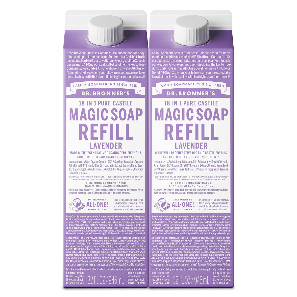 Dr. Bronner's savon liquide Pure-Castile lavande 32 oz vue avant