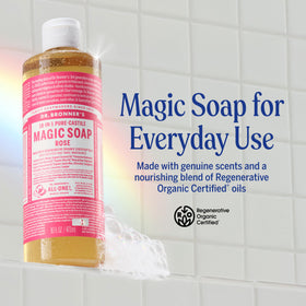 Dr. Bronner's Savon Liquide Pure-Castile Rose 32 oz étiquette