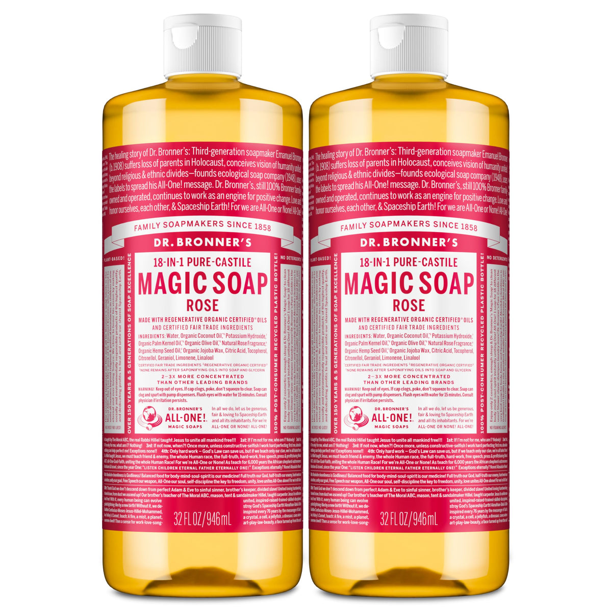 Dr. Bronner's Savon Liquide Pure-Castile Rose 32 oz vue avant