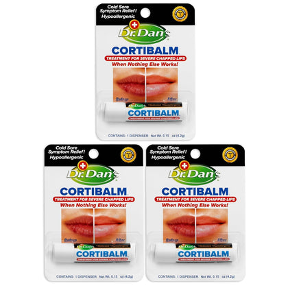Dr. Dan's Cortibalm Baume à Lèvres Hydratant Pack de 3