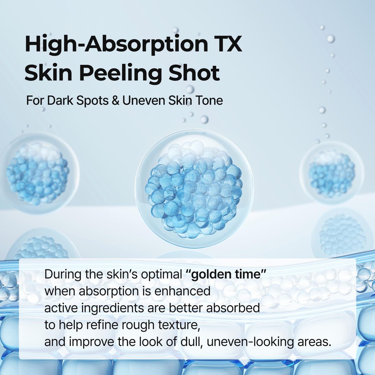 Dr.Melaxin Peel Shot Sérum Exfoliant sur une table de beauté