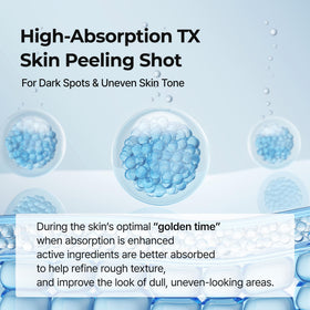 Dr.Melaxin Peel Shot Sérum Exfoliant sur une table de beauté