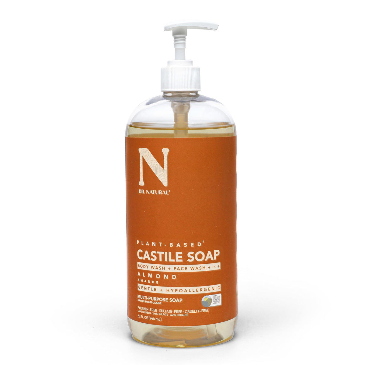 Dr. Natural Savon Liquide de Castille 32 oz, vue de face