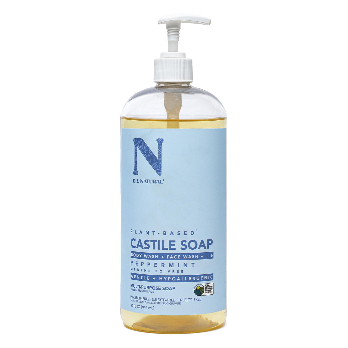 Dr. Natural Savon Liquide de Castille Menthe 32 oz vue avant