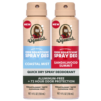 Dr. Squatch Déodorant Naturel Spray Homme 2-Pack vue avant