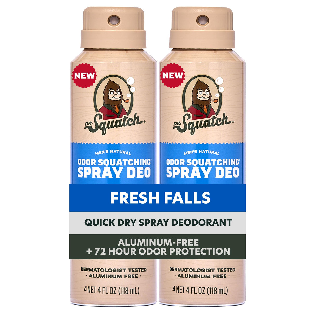 Dr. Squatch Déodorant Spray Naturel Homme 2-Pack 4oz vue de face