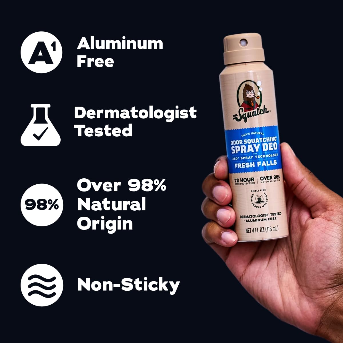 Dr. Squatch Déodorant Spray Naturel Homme flacon avec spray