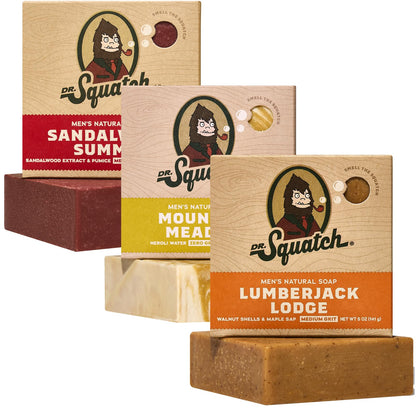 Dr. Squatch Savon Naturel pour Hommes, 3-pack avec emballage visible