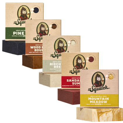 Dr. Squatch Savon Naturel pour Hommes Pack de 5 Barres vue de face