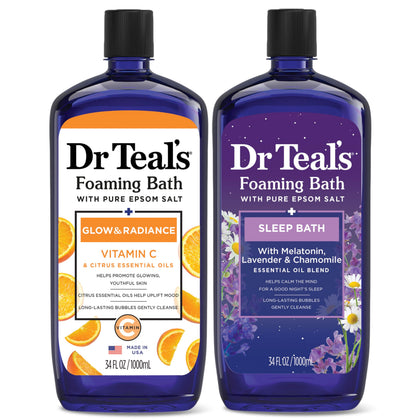 Dr Teal's bain moussant duo 34 fl oz avec sel d'Epsom et huiles essentielles
