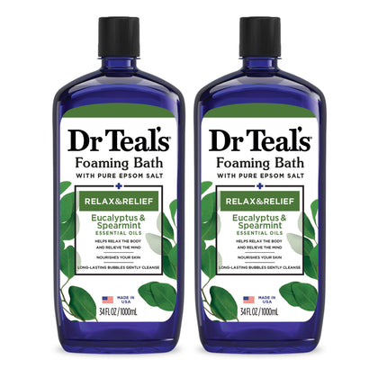 Dr Teal's Bain Moussant Eucalyptus et Menthe Poivrée 1L vue avant