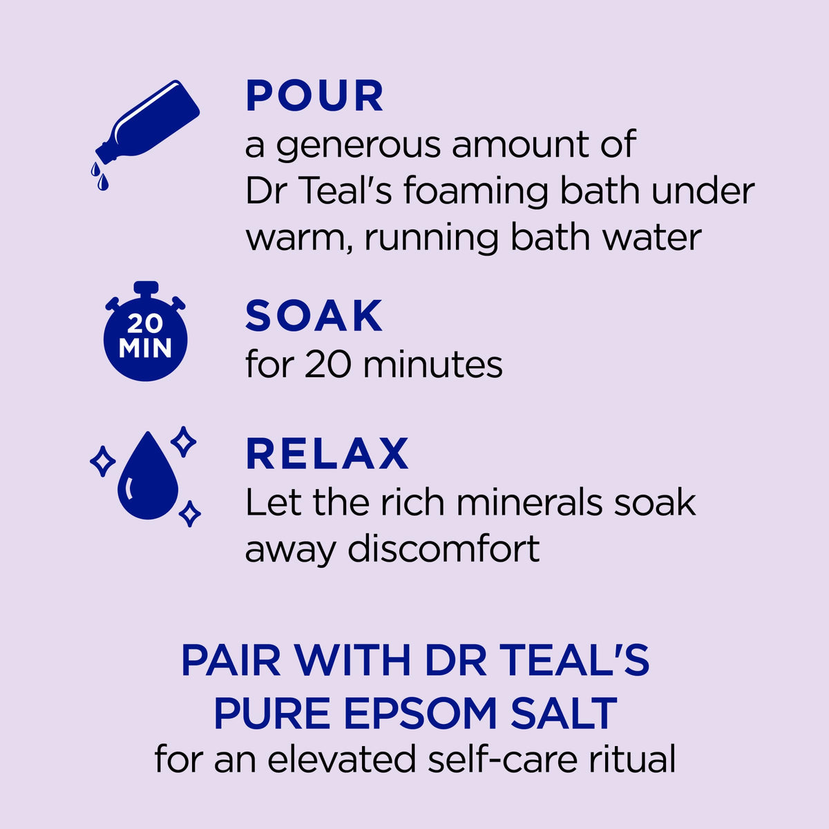 Dr Teal's Bain Moussant Lavande dans une salle de bain