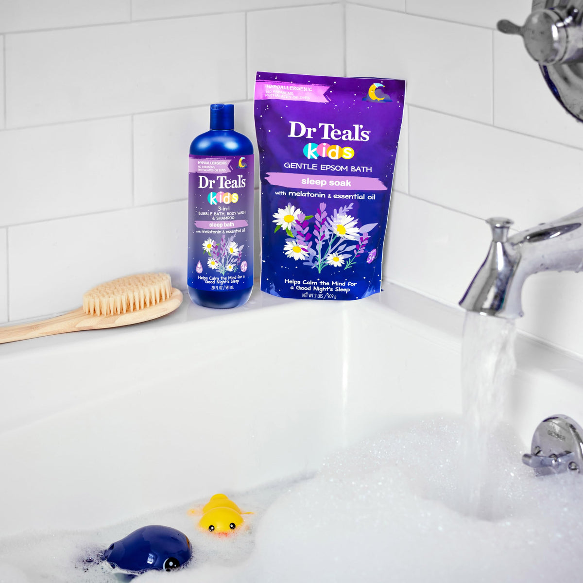 Dr Teal's Kids 3-en-1 Bain Moussant Lavande avec étiquettes