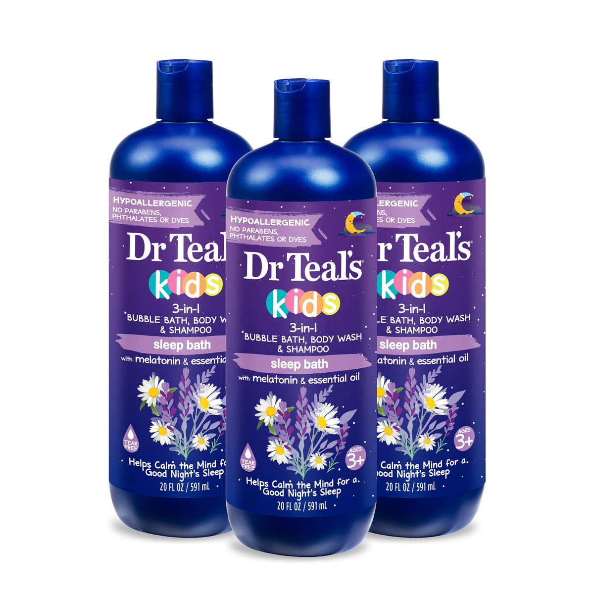 Dr Teal's Kids 3-en-1 Bain Moussant Lavande vue avant