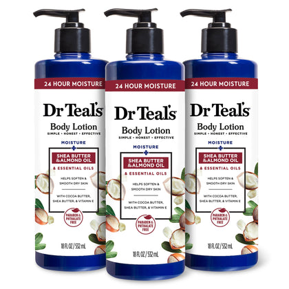 Dr Teal's Lotion Corps Beurre de Karité et Amande 532 ml vue de face
