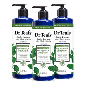 Dr Teal's Lotion Corps Eucalyptus Menthe 3 flacons de 18 fl oz